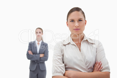 Two businesswomen posing