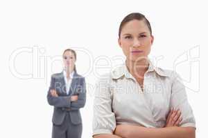 Two businesswomen posing