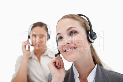 Smiling operators using headsets