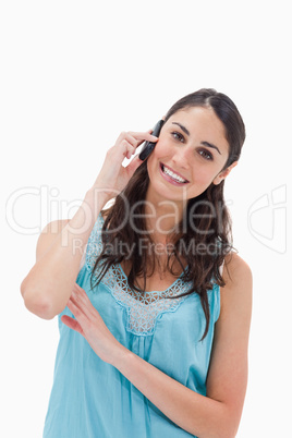 Portrait of a woman making a phone call