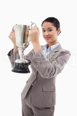 Portrait of a businesswoman holding a cup