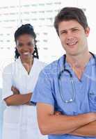 Portrait of happy doctors standing up