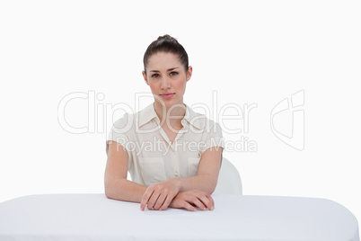 Young businesswoman sitting