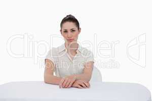 Young businesswoman sitting