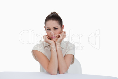 Serene businesswoman sitting