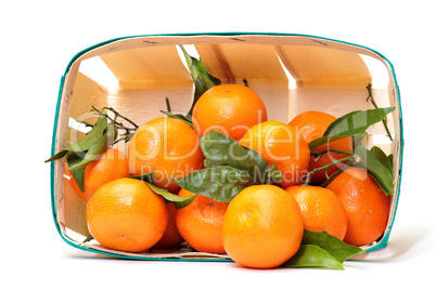 fresh tangerines in a basket