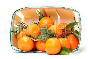 fresh tangerines in a basket