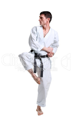 Karate. Man in a kimono