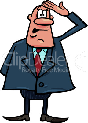 startled businessman caricature illustration