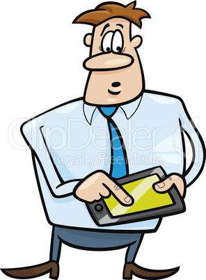 businessman with tablet