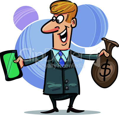 businessman with tablet and money