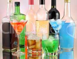 variety of alcoholic drinks