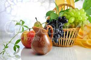 fruits and pitcher
