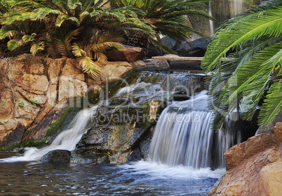 waterfall in a park