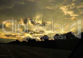 sunset and road