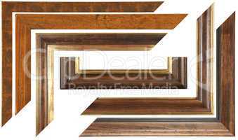 Set of elements of wooden frame