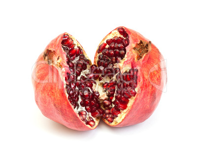 Broken pomegranate fruit