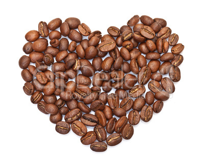 heart made from coffee beans