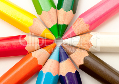 set of colored pencils