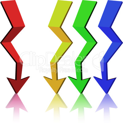 Origami arrow,  vector illustration.
