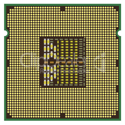 Modern computer processor on a white background.