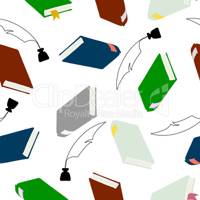 seamless wallpaper, hardcover books  for education concept.