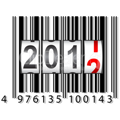 2012 New Year counter, barcode, vector.