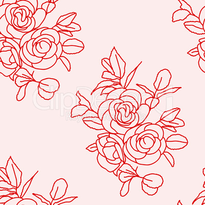 Seamless  background with roses.