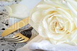 Gedeck mit Rose - Place Cover with a Rose