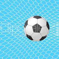 Soccer ball in goal. Vector.