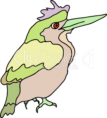 A small forest bird on a white background. Vector.