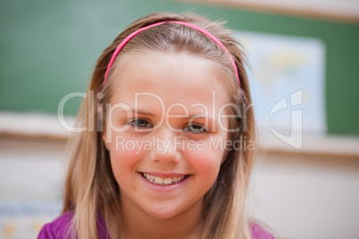 Close up of a schoolgirl posing