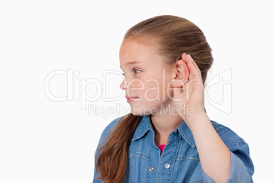 Cute girl pricking up her ear