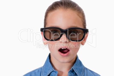 Surprised girl wearing sunglasses
