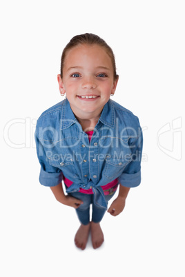 Portrait of a girl looking up