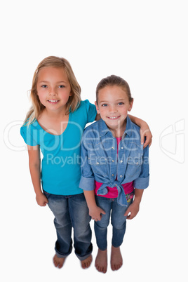 Portrait of girls posing