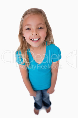 Portrait of a cute girl smiling at the camera