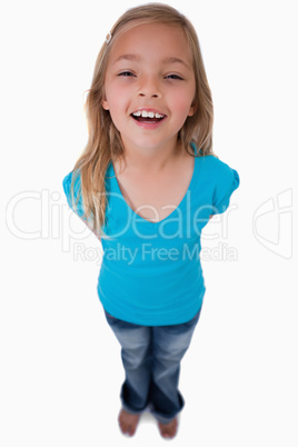 Portrait of a cheerful girl posing