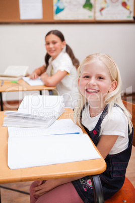 Portrait of pupils smiling at the camera