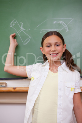 Portrait of a schoolgirl posing