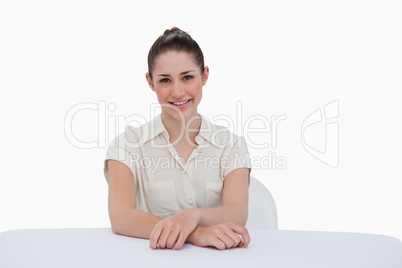 Smiling businesswoman sitting