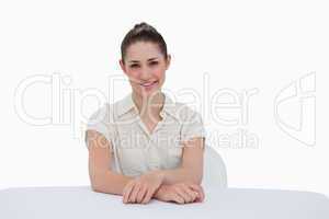 Smiling businesswoman sitting