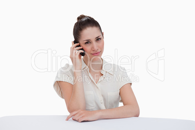Cute businesswoman making a phone call