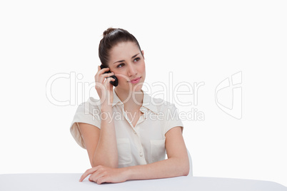 Young businesswoman making a phone call