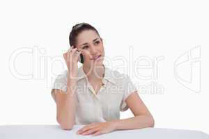 Young businesswoman speaking on the phone