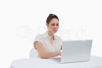 Businesswoman using a laptop