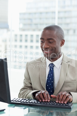 Portrait of an office worker using a computer