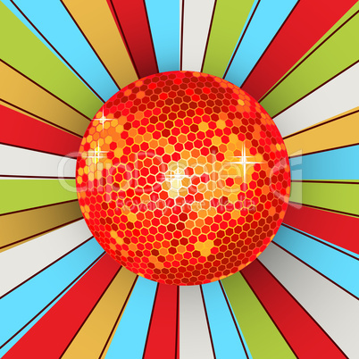 Retro shining disco ball