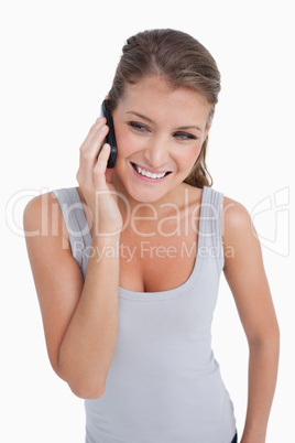 Portrait of a woman making a phone call