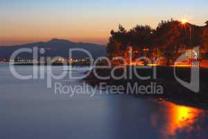 Long exposure on colorful promenade